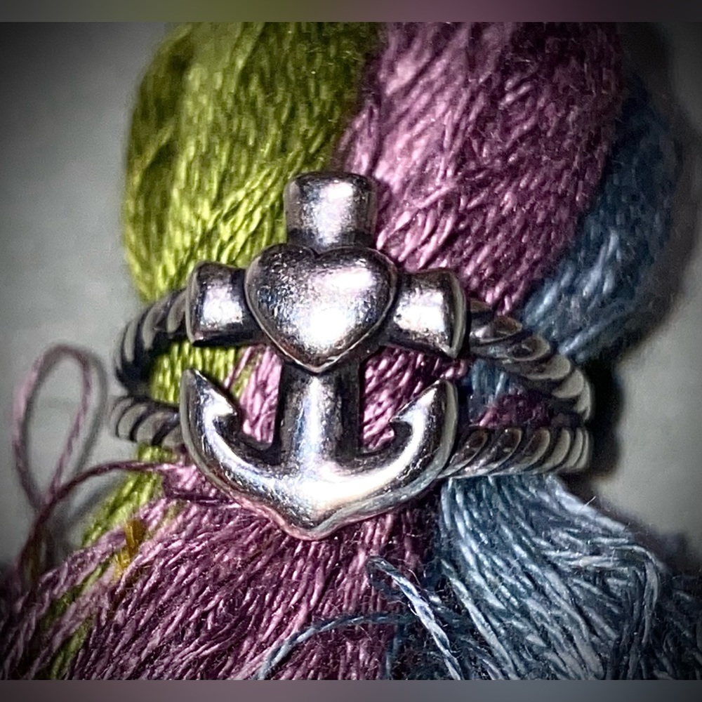 James Avery Faith, Hope & Love Anchor ring size 6